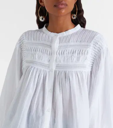 Marant Étoile Elodia embroidered cotton-blend blouse | Thumbnail 4