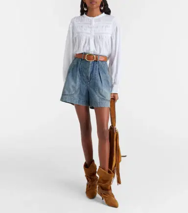 Marant Étoile Elodia embroidered cotton-blend blouse | Thumbnail 6