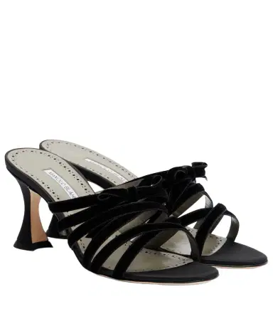 Manolo Blahnik Clementel 70 velvet mules | Thumbnail 1 Manolo Blahnik Clementel 70 velvet mules | Thumbnail 1