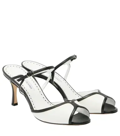 Manolo Blahnik Versari 70 leather mules | Thumbnail 1 Manolo Blahnik Versari 70 leather mules | Thumbnail 1