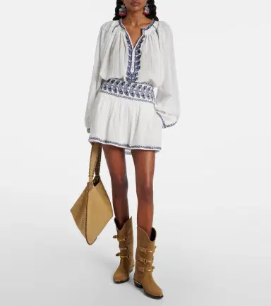 Marant Étoile Picadilia embroidered cotton miniskirt | Thumbnail 4 Marant Étoile Picadilia embroidered cotton miniskirt | Thumbnail 4