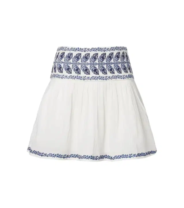 Marant Etoile Picadilia embroidered cotton miniskirt