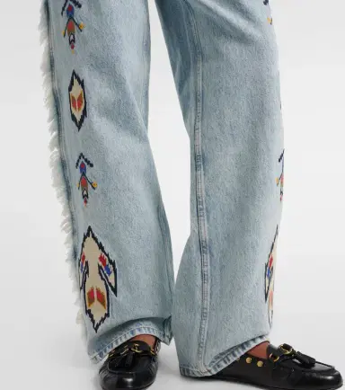 Marant Étoile Maella embroidered fringed straight jeans | Thumbnail 2 Marant Étoile Maella embroidered fringed straight jeans | Thumbnail 2