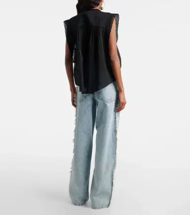 Marant Étoile Maella embroidered fringed straight jeans | Thumbnail 4 Marant Étoile Maella embroidered fringed straight jeans | Thumbnail 4