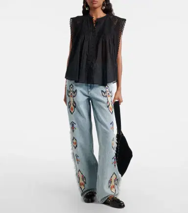 Marant Étoile Maella embroidered fringed straight jeans | Thumbnail 6 Marant Étoile Maella embroidered fringed straight jeans | Thumbnail 6