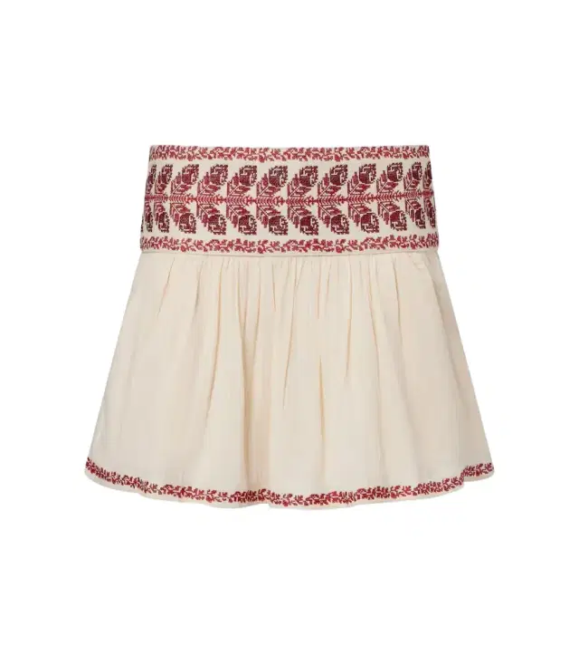Marant Etoile Picadilia embroidered cotton miniskirt