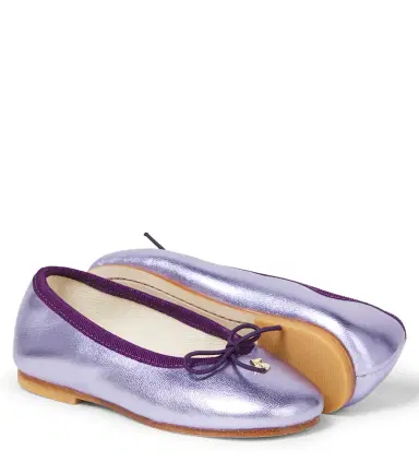 Bonpoint Lisa metallic leather ballet flats | Thumbnail 2