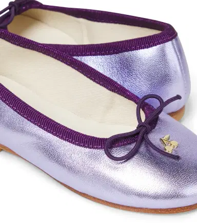 Bonpoint Lisa metallic leather ballet flats | Thumbnail 3