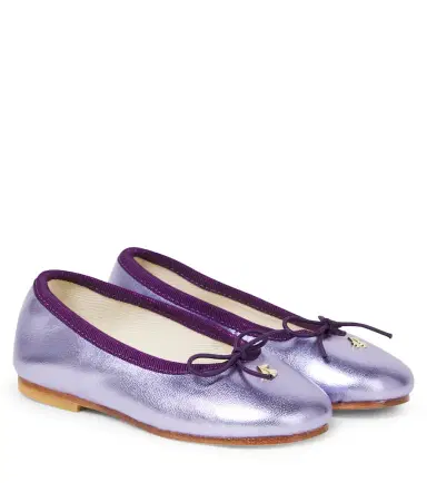 Bonpoint Lisa metallic leather ballet flats | Thumbnail 1