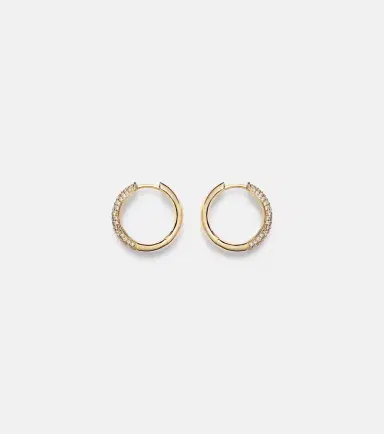 STONE AND STRAND Keepsake 14kt gold huggie earrings with diamonds | Thumbnail 2