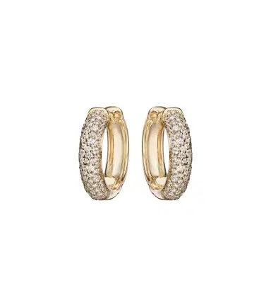 STONE AND STRAND Keepsake 14kt gold huggie earrings with diamonds | Thumbnail 1