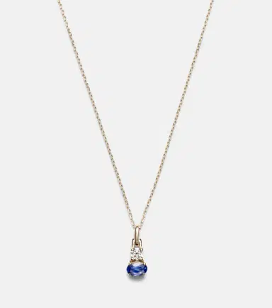 STONE AND STRAND Full Volume 14kt gold necklace with sapphire and diamond | Thumbnail 3