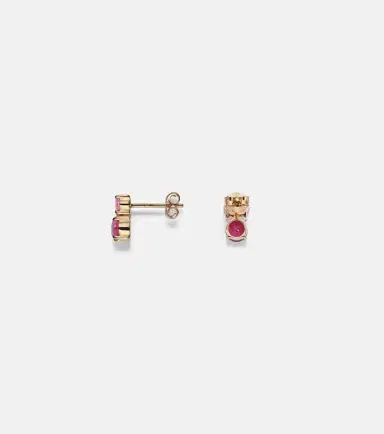 Stone and Strand 14kt gold earrings with rubies and pink sapphires | Thumbnail 4