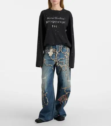 Acne Studios 1981 trompe l'ail wide-leg jeans | Thumbnail 3