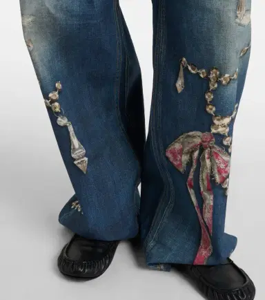 Acne Studios 1981 trompe l'ail wide-leg jeans | Thumbnail 4
