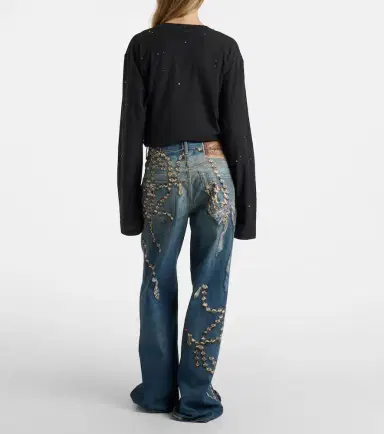 Acne Studios 1981 trompe l'ail wide-leg jeans | Thumbnail 6