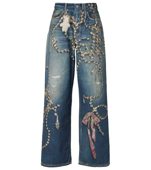 1981 trompe l'ail wide-leg jeans