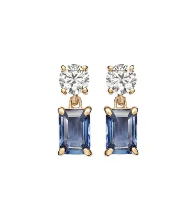 Stone and Strand Full Volume 14kt gold earrings with diamonds and blue sapphires | Thumbnail 1 Stone and Strand Full Volume 14kt gold earrings with diamonds and blue sapphires | Thumbnail 1