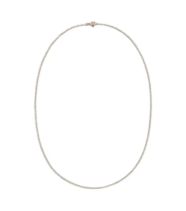 14kt gold tennis necklace with diamonds