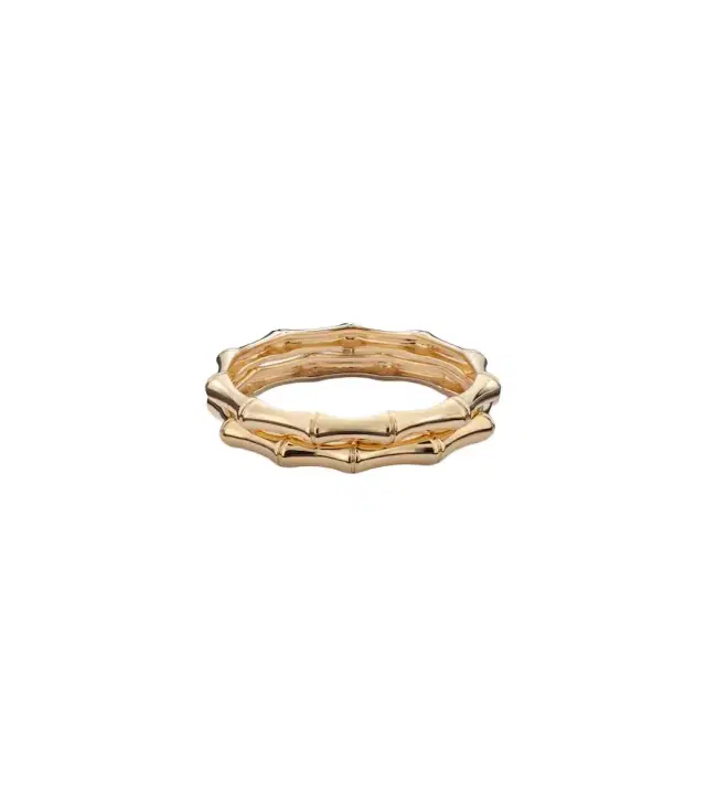 Stone and Strand Set of 2 14kt gold rings