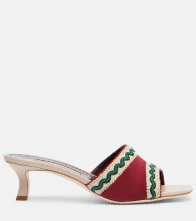 Manolo Blahnik Marebis 50 embroidered suede mules | Thumbnail 4 Manolo Blahnik Marebis 50 embroidered suede mules | Thumbnail 4