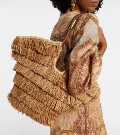 Zimmermann Goldentime Medium raffia tote bag | Thumbnail 4