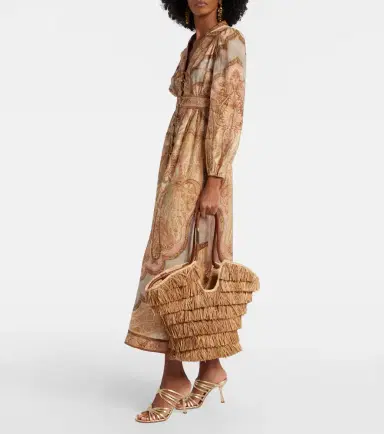 Zimmermann Goldentime Medium raffia tote bag | Thumbnail 5