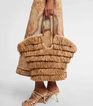 Zimmermann Goldentime Medium raffia tote bag | Thumbnail 6