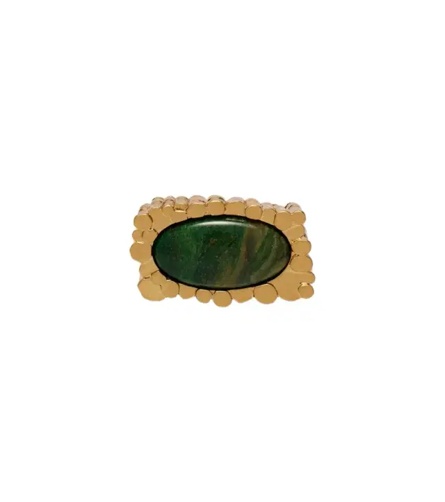 Wisp embellished gold-plated ring