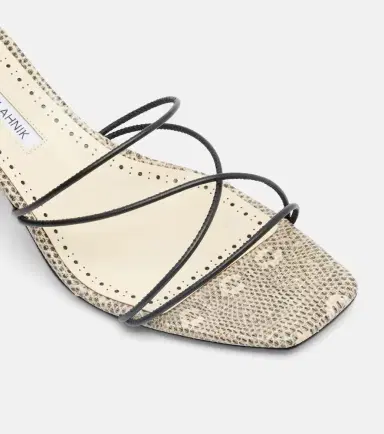 Manolo Blahnik Ninfe 50 snake-effect leather mules | Thumbnail 3