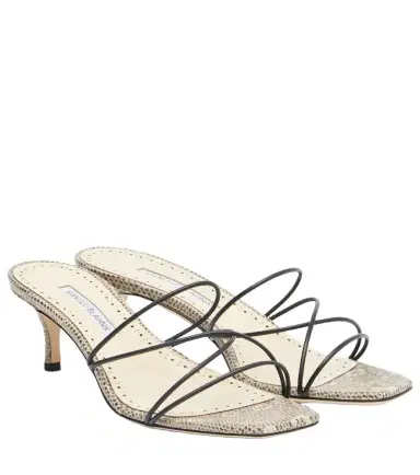Manolo Blahnik Ninfe 50 snake-effect leather mules | Thumbnail 1