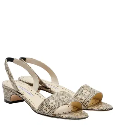 Manolo Blahnik Patobarnu 30 lizard-effect leather sandals | Thumbnail 1 Manolo Blahnik Patobarnu 30 lizard-effect leather sandals | Thumbnail 1