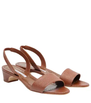 Manolo Blahnik Patobarnu 30 leather slingback sandals | Thumbnail 1 Manolo Blahnik Patobarnu 30 leather slingback sandals | Thumbnail 1