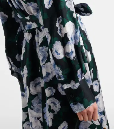 Stella McCartney Floral tie-neck satin midi dress | Thumbnail 2
