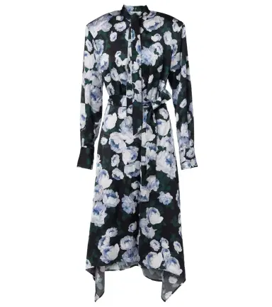 Stella McCartney Floral tie-neck satin midi dress | Thumbnail 1