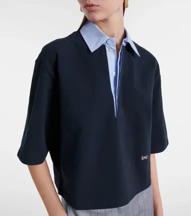 Stella McCartney Cropped cotton piqué polo shirt | Thumbnail 5 Stella McCartney Cropped cotton piqué polo shirt | Thumbnail 5