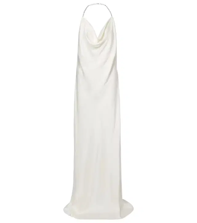Crystal-embellished satin gown