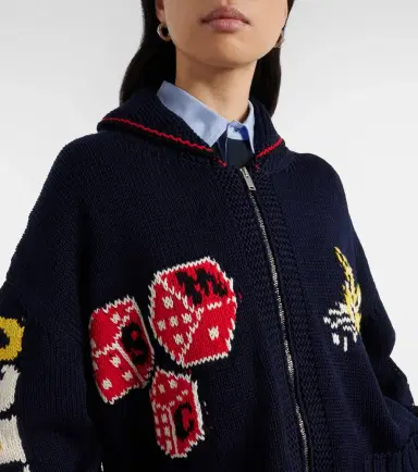 Stella McCartney Intarsia cotton zip-up cardigan | Thumbnail 3 Stella McCartney Intarsia cotton zip-up cardigan | Thumbnail 3