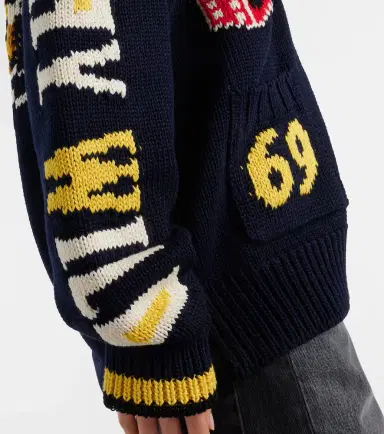 Stella McCartney Intarsia cotton zip-up cardigan | Thumbnail 4 Stella McCartney Intarsia cotton zip-up cardigan | Thumbnail 4