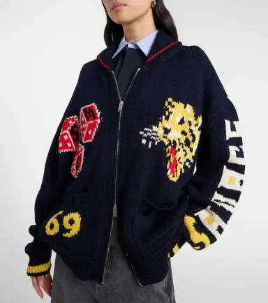 Stella McCartney Intarsia cotton zip-up cardigan | Thumbnail 5 Stella McCartney Intarsia cotton zip-up cardigan | Thumbnail 5