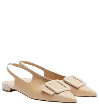 Manolo Blahnik Maylura croc-effect leather slingback flats | Thumbnail 1 Manolo Blahnik Maylura croc-effect leather slingback flats | Thumbnail 1