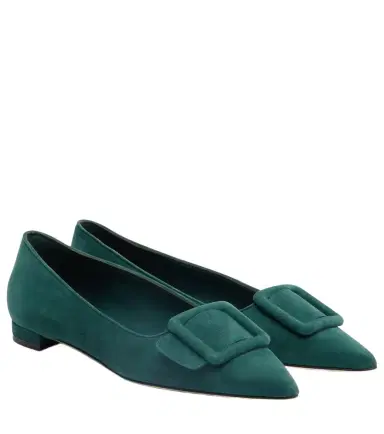 Manolo Blahnik Maysale suede ballet flats | Thumbnail 1