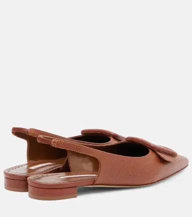 Manolo Blahnik Maylura croc-effect leather slingback flats | Thumbnail 3 Manolo Blahnik Maylura croc-effect leather slingback flats | Thumbnail 3