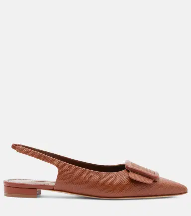 Manolo Blahnik Maylura croc-effect leather slingback flats | Thumbnail 4 Manolo Blahnik Maylura croc-effect leather slingback flats | Thumbnail 4