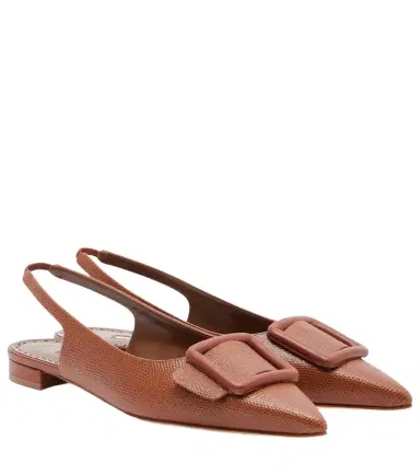 Manolo Blahnik Maylura croc-effect leather slingback flats | Thumbnail 1 Manolo Blahnik Maylura croc-effect leather slingback flats | Thumbnail 1