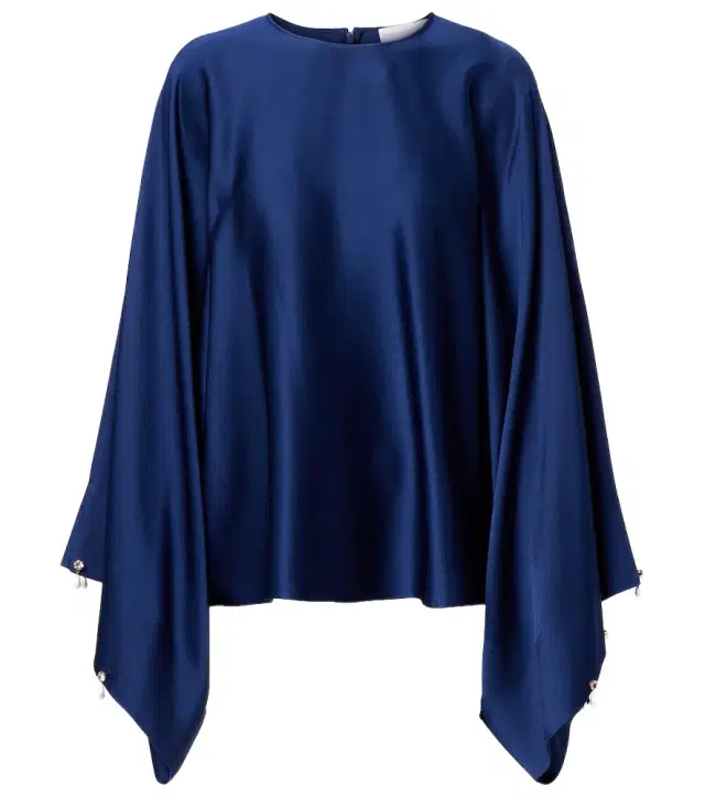 Stella McCartney Faux pearl-embellished satin top