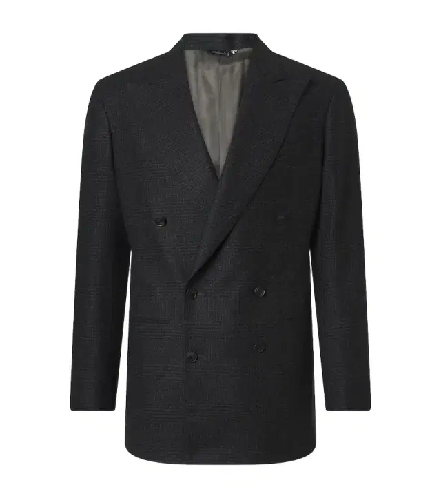 Prince of Wales check wool flannel blazer