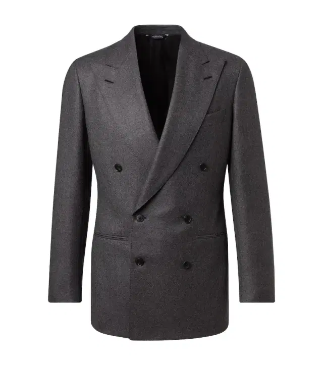 Double-breasted wool suit jacket