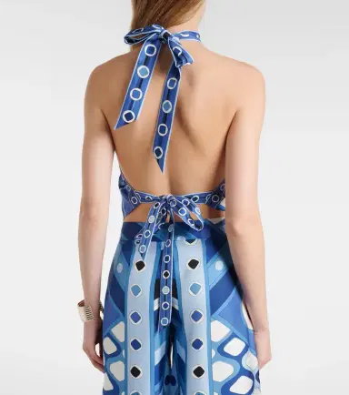 PUCCI Vivara cropped silk top | Thumbnail 2