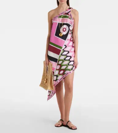Pucci Vivara asymmetric silk satin minidress | Thumbnail 2